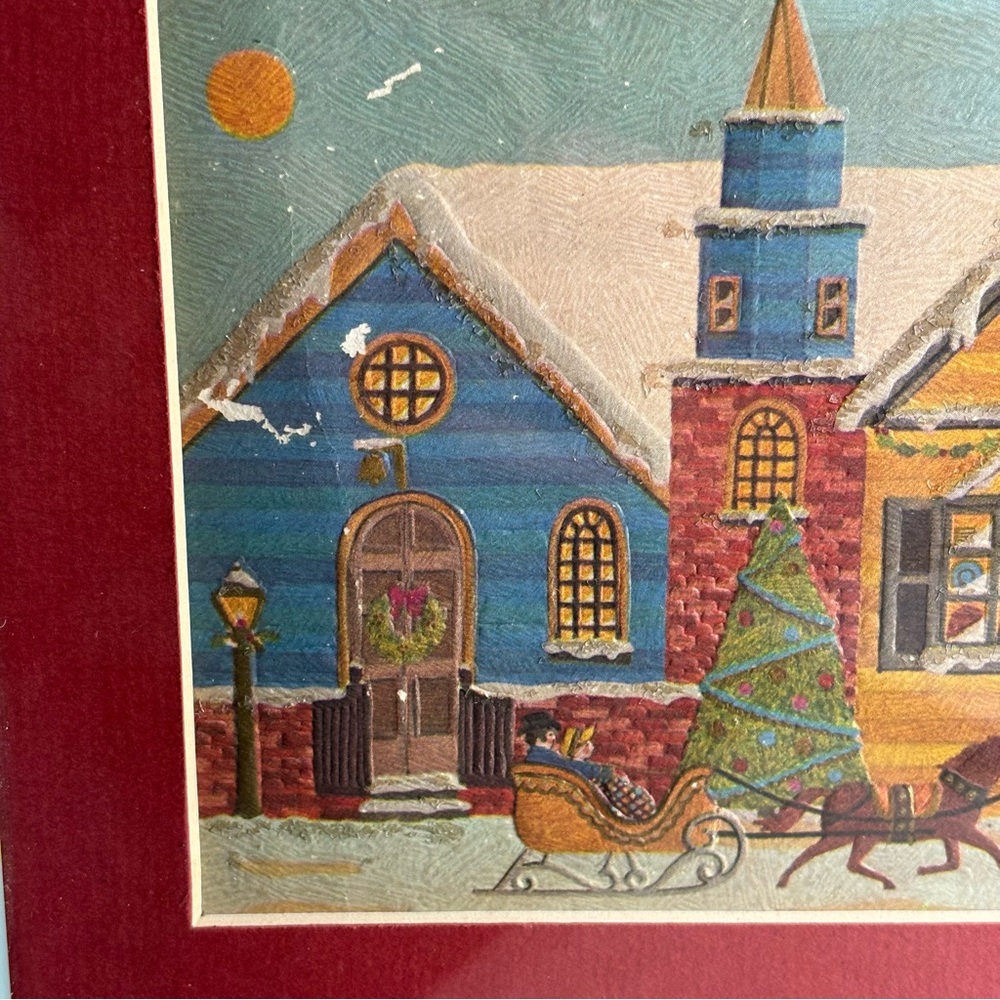 Pittsburgh Artist Ruth Brunner- Strosser Signed Print Christmas City Scene Horse - Picture 4 of 10